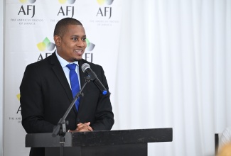 Minister of Agriculture, Fisheries and Mining, Hon. Floyd Green, addresses the launch of the American Friends of Jamaica