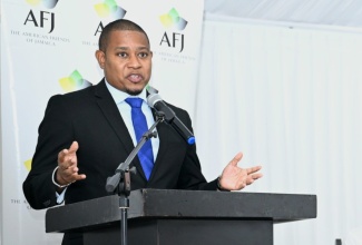 Minister of Agriculture, Fisheries and Mining, Hon. Floyd Green, addresses the launch of the American Friends of Jamaica