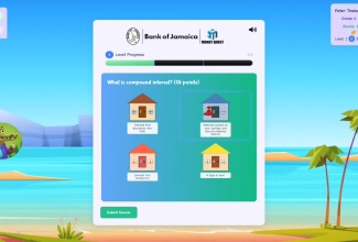 A screengrab from the Bank of Jamaica’s game, Money Quest, which will be launched in April.

