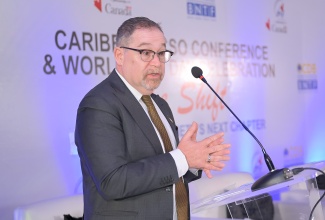 Canada’s High Commissioner to Jamaica, His Excellency Mark Berman, delivers remarks during the opening ceremony for the inaugural Caribbean Civil Society Organisation (CSO) Conference at the Terra Nova All-Suite Hotel in St. Andrew on Tuesday (February 24). The conference is being held from February 24 to 27.

