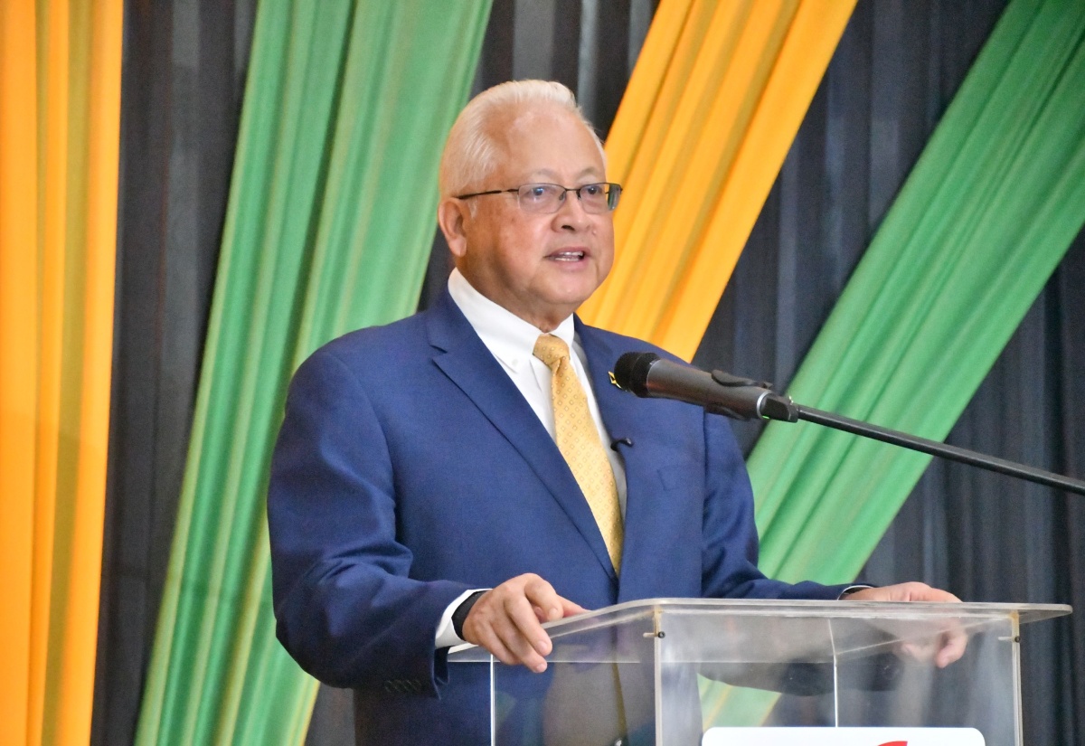 Minister of Justice and Constitutional Affairs, Hon. Delroy Chuck, delivers the keynote address during the Commissioning Ceremony for Justices of the Peace in St. James at the Grand-A-View Event Place on January 30.