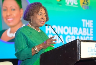 Minister of Culture, Gender, Entertainment and Sport, Hon. Olivia Grange, delivers the keynote address at the fifth staging of the Jamaica Creative Career Expo held at the Courtleigh Auditorium in Kingston on Wednesday (February 25) under the theme ‘Careers in Music, Media, Publishing’.

