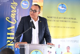 Minister of Health and Wellness, Dr. the Hon. Christopher Tufton, tours the newly renovated Oxford Community Health Centre in St. Mary on February 13. 