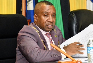Mayor of Kingston, Councillor Andrew Swaby, addresses the Kingston and St. Andrew Municipal Corporation (KSAMC) Monthly Sitting of Council on Tuesday (February 10) at the Corporation’s downtown Kingston offices.