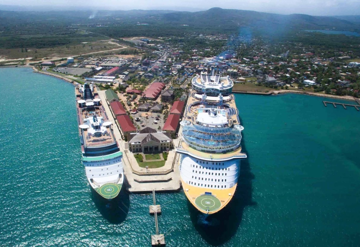 Cruise ships docked at the port in Falmouth, Trelawny 
