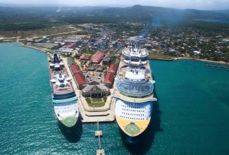 Cruise ships docked at the port in Falmouth, Trelawny 
