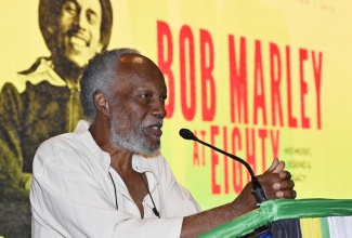 Director and Curator of the Jamaica Music Museum (JaMM), Herbie Miller, speaks at a Grounation lecture at the Institute of Jamaica (IOJ) in downtown Kingston.
