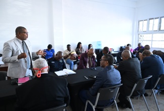 Councillors participating in the monthly meeting of the St. Elizabeth Municipal Corporation at Levon's Plaza on Coke Drive in Santa Cruz, on Thursday (February 12).

 