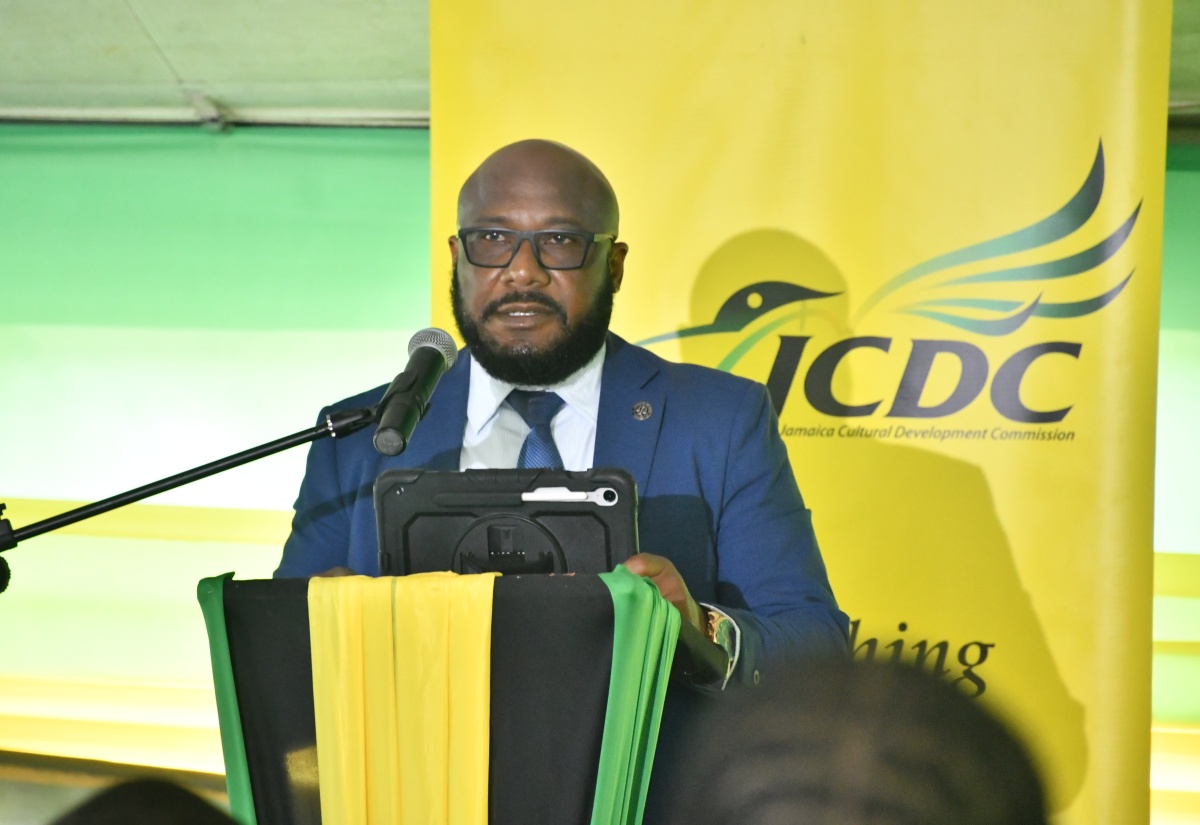 Executive Director of the Jamaica National Heritage Trust (JNHT), Leslie Harrow, delivers remarks during the commemoration ceremony marking the 142nd anniversary of the birth of National Hero, the Right Excellent Sir Alexander Bustamante, held on Tuesday, February 24, in Blenheim, Hanover.

