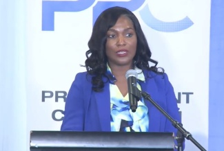 Procurement Director at the National Education Trust (NET), Suewayne Miller Bender, delivers remarks at the Public Procurement Commission (PPC) – Incorporated Masterbuilders Association of Jamaica (IMAJ) Public Procurement Partnership Engagement event, held recently at The Jamaica Pegasus hotel in New Kingston.

