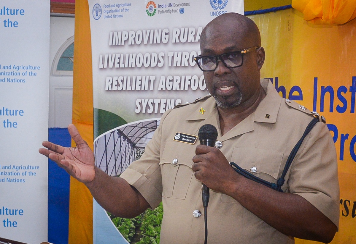 Commanding Officer of the Jamaica Constabulary Force (JCF) Agricultural Protection Branch (APB), Senior Superintendent of Police (SSP) Oral Pascoe, addresses Monday
