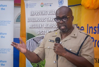 Commanding Officer of the Jamaica Constabulary Force (JCF) Agricultural Protection Branch (APB), Senior Superintendent of Police (SSP) Oral Pascoe, addresses Monday