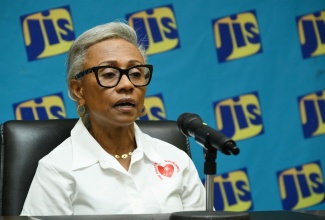 Consultant Cardiologist and Heart Foundation of Jamaica (HFJ) Chairman, Dr. Andrine Chung, addresses a JIS Think Tank on Tuesday (February 3).

