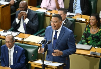 Prime Minister, Dr. the Most Hon. Dr. Andrew Holness, makes his contribution to the 2026/27 Budget Debate in the House of Representatives on Thursday (March 19).