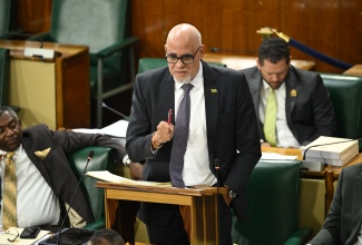 Senator Keith Duncan contributes to debate on the Appropriations bill in the Upper House on Friday (March 27).