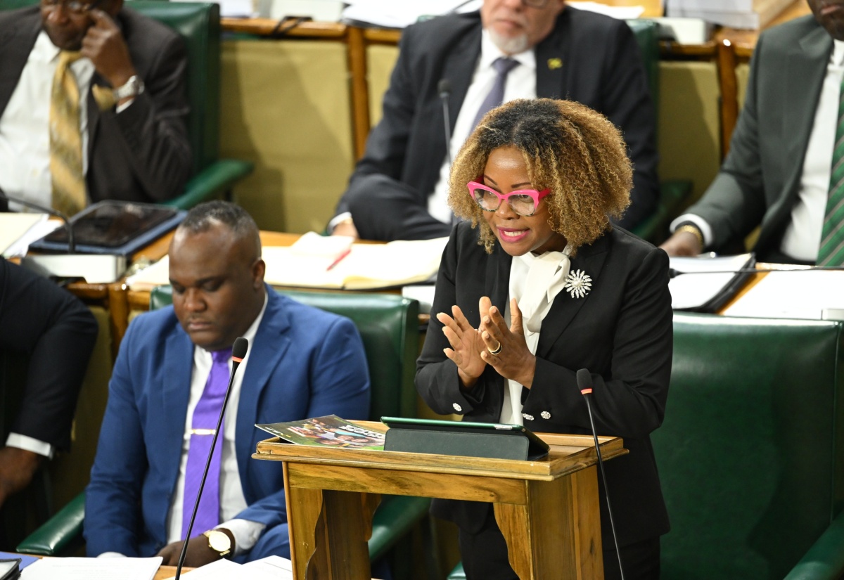 Minister of Education, Skills, Youth and Information, Senator Dr. the Hon. Dana Morris Dixon, makes her contribution to the debate on the Appropriation Bill 2026 in the Senate, recently.

