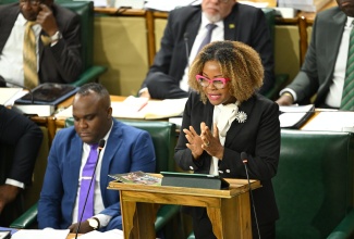 Minister of Education, Skills, Youth and Information, Senator Dr. the Hon. Dana Morris Dixon, makes her contribution to the debate on the Appropriation Bill 2026 in the Senate, recently.

