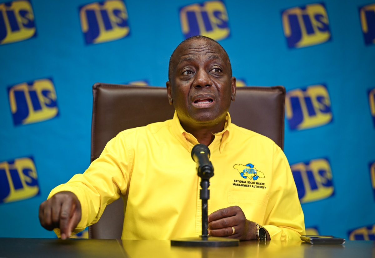 Executive Director of the National Solid Waste Management Authority (NSWMA), Audley Gordon, addresses a recent Jamaica Information Service (JIS) ‘Think Tank’.

