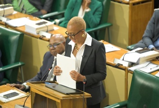 Minister of Finance and the Public Service, Hon. Fayval Williams opens the 2026/27 Budget Debate in the House of Representatives on Tuesday (March 10).

