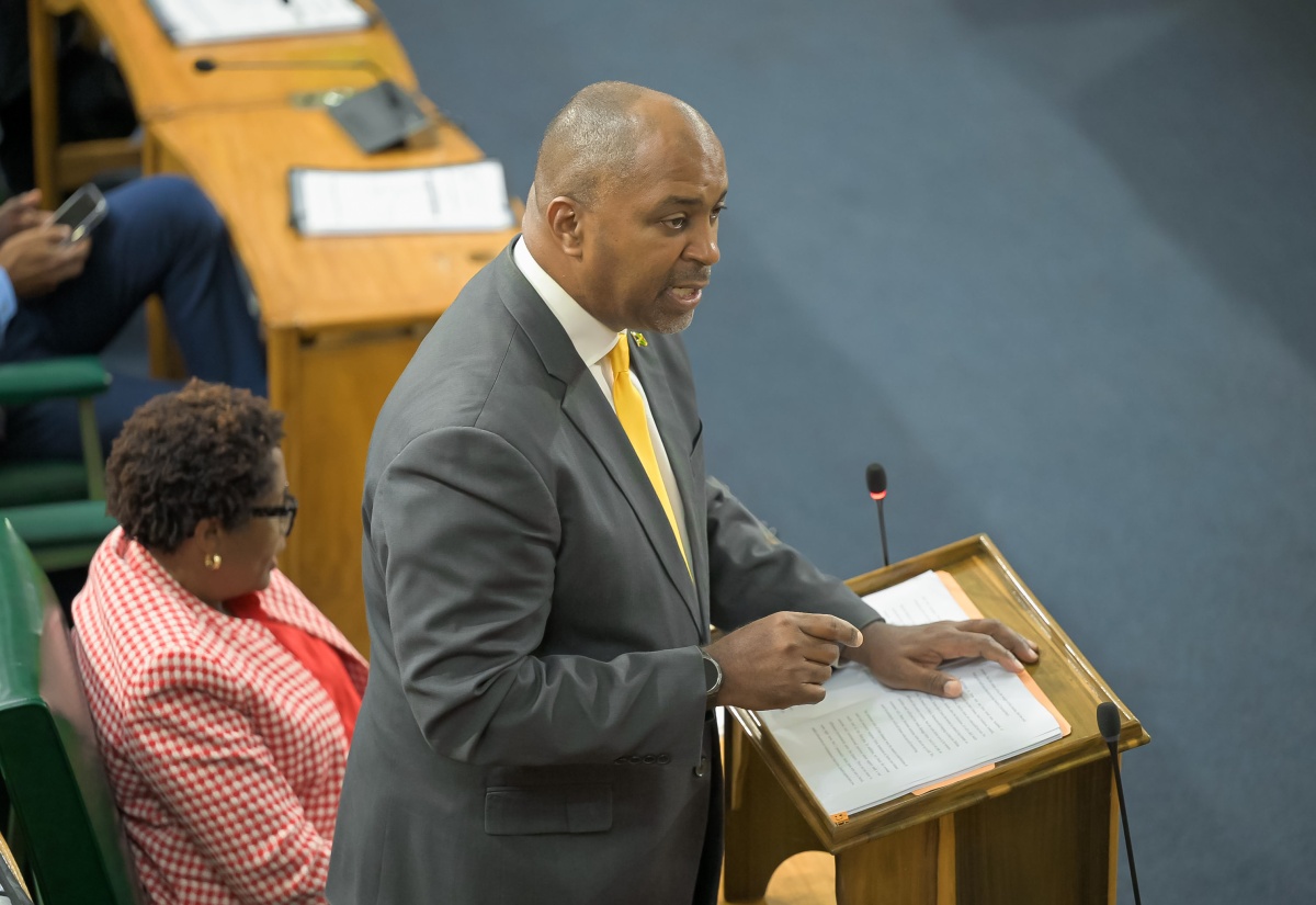 Opposition Spokesperson on Finance, Julian Robinson, makes his contribution to the 2026/27 Budget Debate in the House of Representatives on Thursday (March 12).