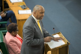 Opposition Spokesperson on Finance, Julian Robinson, makes his contribution to the 2026/27 Budget Debate in the House of Representatives on Thursday (March 12).