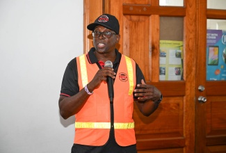 Regional Coordinator at the Office of Disaster Preparedness and Emergency Management (ODPEM), Marlon Brown, addresses the audience during a media briefing held at the Port Maria Civic Centre following the annual Caribe Wave Tsunami Readiness Exercise on March 19.

