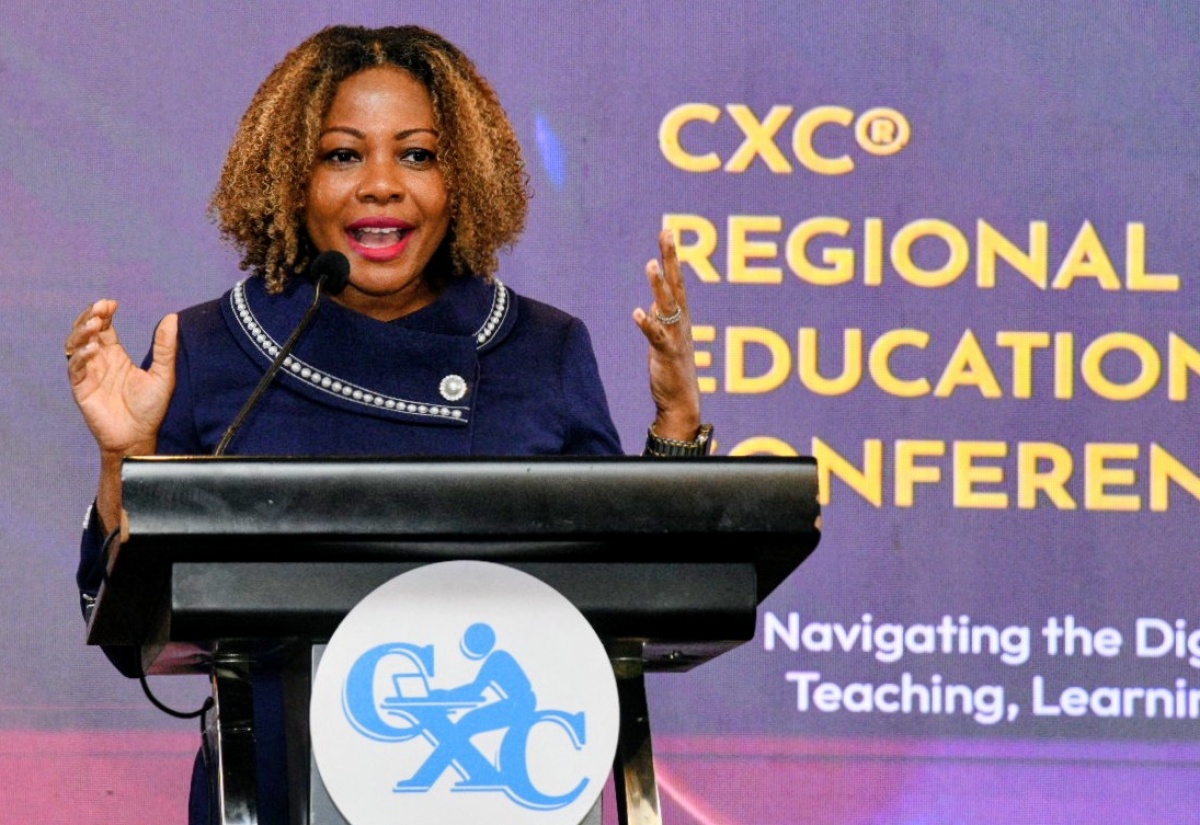Minister of Education, Skills, Youth, and Information, Senator Dr. the Hon. Dana Morris Dixon, addresses the opening ceremony of the Inaugural CXC® Regional Education Conference at The Jamaica Pegasus hotel in New Kingston, on March 17. The conference is being held from March 16-18 under the theme ‘Navigating the Digital Age: Rethinking Teaching, Learning and Assessment’.


