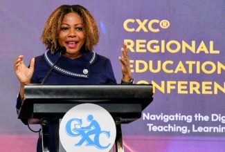 Minister of Education, Skills, Youth, and Information, Senator Dr. the Hon. Dana Morris Dixon, addresses the opening ceremony of the Inaugural CXC® Regional Education Conference at The Jamaica Pegasus hotel in New Kingston, on March 17. The conference is being held from March 16-18 under the theme ‘Navigating the Digital Age: Rethinking Teaching, Learning and Assessment’.