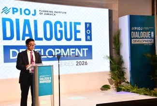 President and Founder of Washington DC-based data analytics and business consulting company, NoBrainerData, Dr. José Miguel Guzmán, addresses the Planning Institute of Jamaica (PIOJ) Dialogue for Development Distinguished Lecture Series 2026, held recently at The Jamaica Pegasus hotel in New Kingston.
