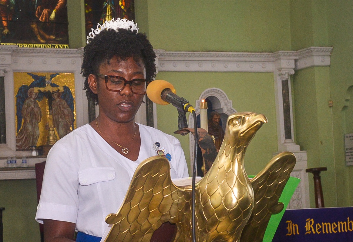 Kingston Public Hospital (KPH) Ward Manager, Teasha Davis-King,  delivers remarks at the hospital