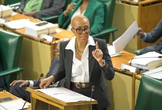 Minister of Finance and the Public Service, Hon. Fayval Williams, opens the 2026/27 Budget Debate) in the House of Representatives on March 10.
