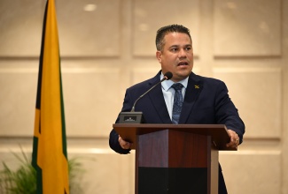Minister of Water, Environment and Climate Change, Hon. Matthew Samuda, addresses a Ministerial Briefing at the Ministry of Foreign Affairs & Foreign Trade in Kingston on Wednesday (March 18). The briefing is one of several activities happening during Diplomatic Week 2026.

