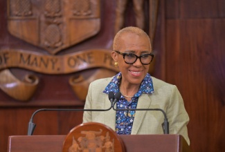 Minister of Finance and the Public Service, Hon. Fayval Williams, addresses Wednesday’s (March 11) post‑Cabinet Press Briefing at Jamaica House, where she provided a synopsis of her opening 2026/27 Budget Debate presentation, delivered in the House of Representatives on March 10.

