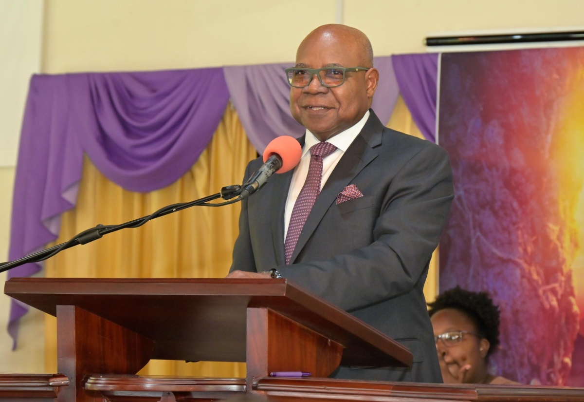 Minister of Tourism, Hon. Edmund Bartlett addresses the audience at the Tourism Product Development Company Limited (TPDCo) 30th Anniversary Thanksgiving Church Service held on Sunday (April 19) at the Grace Missionary Church in Kingston.