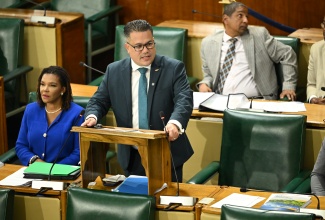 Minister of Water, Environment and Climate Change, Hon. Matthew Samuda, makes his contribution to the 2026/27 Sectoral Debate in the House of Representatives on Tuesday (April 28).

