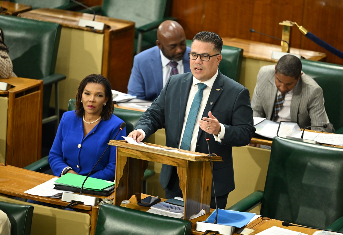 Minister of Water, Environment and Climate Change, Hon. Matthew Samuda, makes his contribution to the 2026/27 Sectoral Debate in the House of Representatives on April 28.
