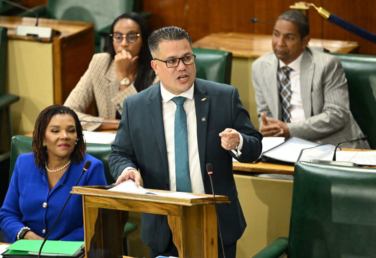 Minister of Water, Environment and Climate Change, Hon. Matthew Samuda, delivers his contribution to the 2026/27 Sectoral Debate in the House of Representatives on Tuesday (April 28).
