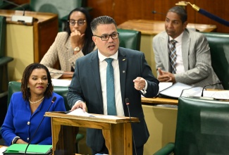 Minister of Water, Environment and Climate Change, Hon. Matthew Samuda, delivers his contribution to the 2026/27 Sectoral Debate in the House of Representatives on Tuesday (April 28).
