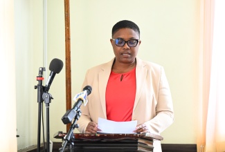 Medical Officer of Health for Portland, Dr. Sharon Lewis, presents her report during the Portland Municipal Corporation’s monthly meeting in Port Antonio on Thursday (March 9).

