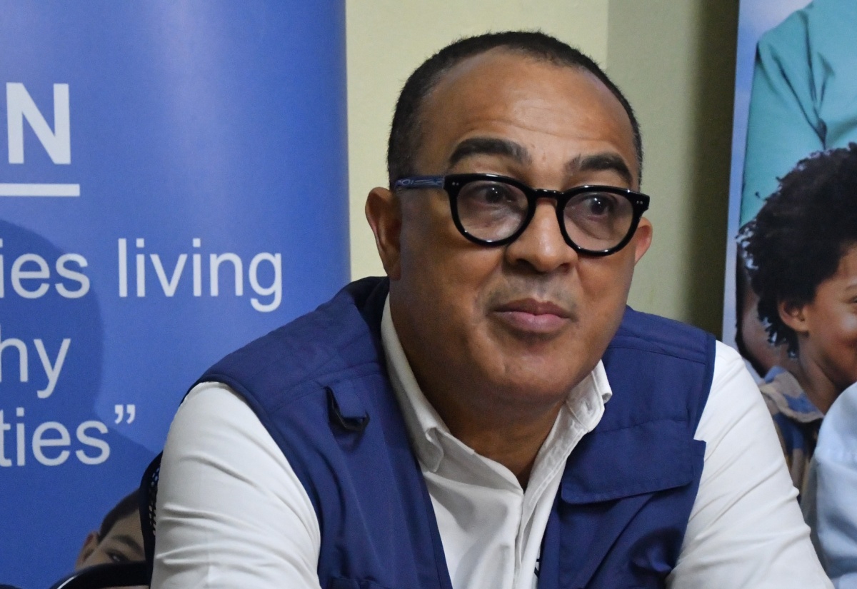 Minister of Health and Wellness, Dr. the Hon. Christopher Tufton, addresses a press briefing at the Cornwall Regional Hospital (CRH) in St. James on Thursday ( April 9).

