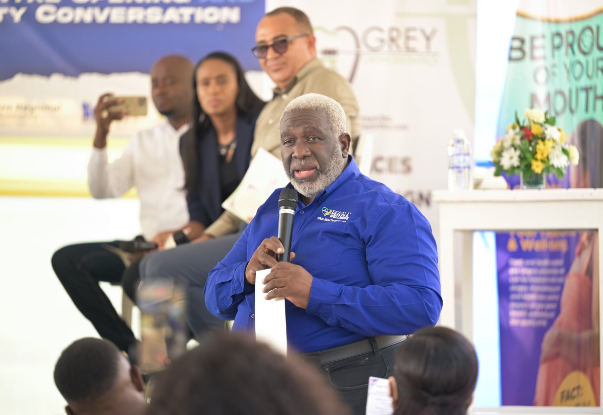 Chief Dental Officer in the Ministry of Health and Wellness, Dr. Irving McKenzie, addresses the recent official reopening of the retrofitted and upgraded dental unit at the Bellefield Health Centre in Manchester.

