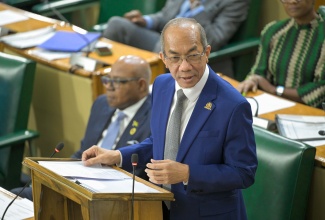Minister of National Security and Peace, Hon. Dr. Horace Chang, opens the 2026/27 Sectoral Debate in the House of Representatives on April 21.
