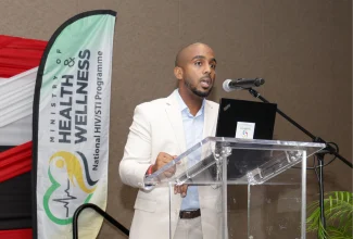 Programme Development Officer for the HIV/STI/TB Unit in the Ministry of Health and Wellness and National Focal Point for Tuberculosis (TB), Dr. Haneef Wilson, addresses the recent annual TB Strategic Review at the Moon Palace Hotel in Ocho Rios, St. Ann.