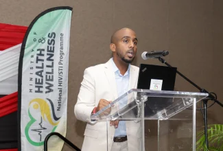 Programme Development Officer for the HIV/STI/TB Unit in the Ministry of Health and Wellness and National Focal Point for Tuberculosis (TB), Dr. Haneef Wilson, addresses the recent annual TB Strategic Review at the Moon Palace Hotel in Ocho Rios, St. Ann.