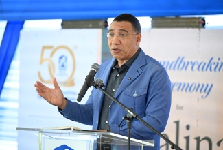 Prime Minister, Dr. the Most Hon. Andrew Holness, delivers the keynote address during the ceremony to break ground for the Galina Housing Development in St. Mary on April 24.
