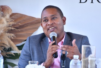 Minister of Agriculture, Fisheries and Mining, Hon. Floyd Green participates in a panel discussion during the JMMB Thought Leadership Breakfast, hosted by the JMMB Group at Jakes Hotel in Treasure Beach, St. Elizabeth on Thursday (April 16).