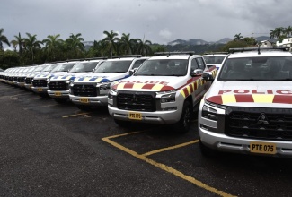Some of the new vehicles acquired by the Ministry of National Security and Peace for the Jamaica Constabulary Force.  They were handed over on April 9.
