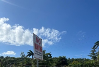 Former illegal dump site after the National Solid Waste Management Authority (NSWMA) Earth Day cleanup activities were completed in Hoist Brissett, Hanover, on Wednesday, April 22. 
