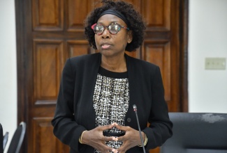 Medical Officer of Health for Westmoreland, Dr. Marcia Graham, gives remarks during the monthly meeting of the Westmoreland Municipal Corporation in Savanna-la-Mar on April 9. 

