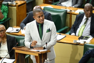 Minister of Agriculture, Fisheries and Mining, Hon. Floyd Green, delivers his 2026/2027 Sectoral Debate presentation in the House of Representatives on Wednesday (May 13).